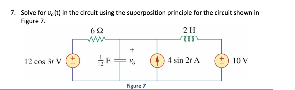 Solved 7. Solve for vo (t) in the circuit using the | Chegg.com