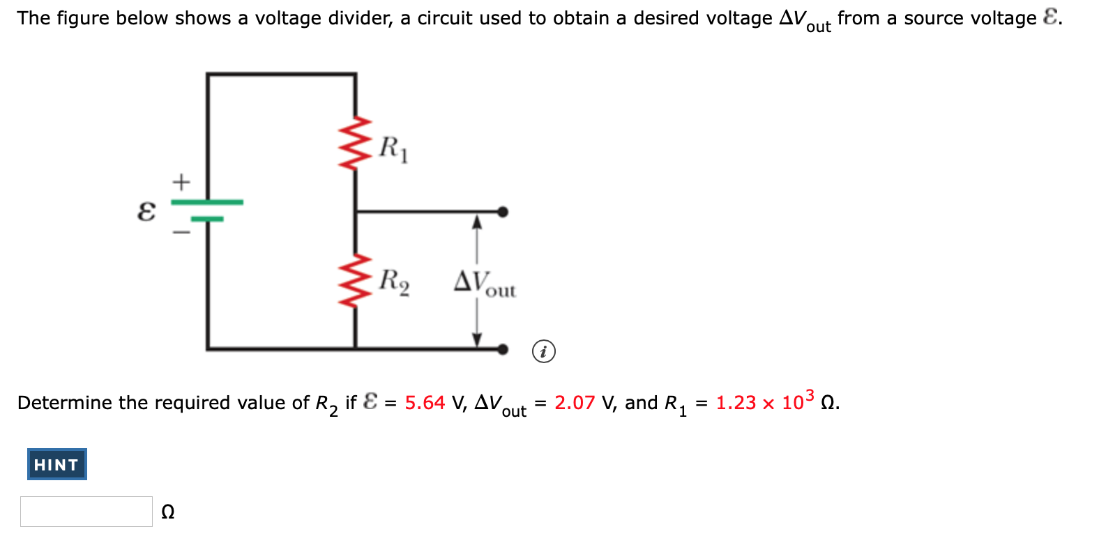 Solved The figure below shows a voltage divider, a circuit | Chegg.com