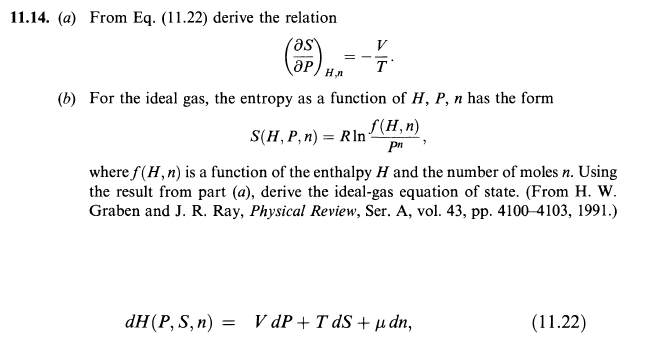 Solved Hl 11 14 A From Eq 11 22 Derive The Relation Chegg Com