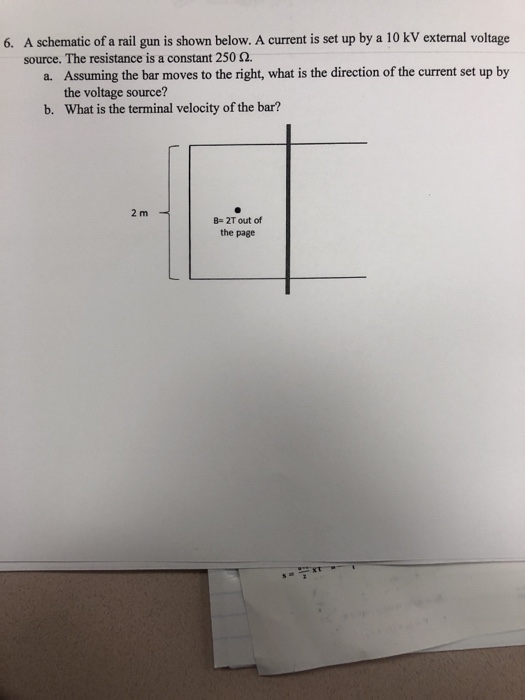 Solved A schematic of a rail gun is shown below. A current | Chegg.com