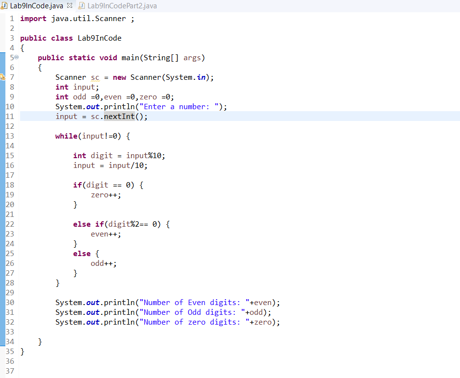 Solved Write A Java Program That Determines The Number Of 