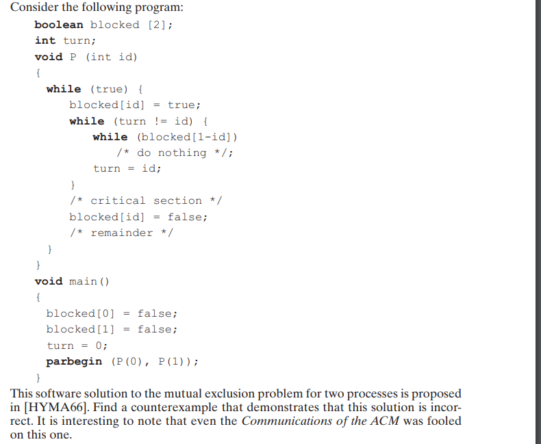 Solved Consider the following program:boolean blocked | Chegg.com