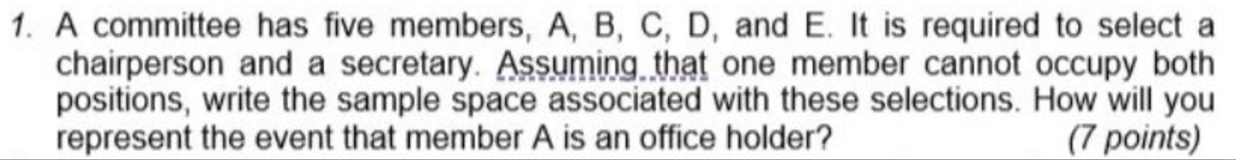 Solved 1. A Committee Has Five Members, A, B, C, D, And E. | Chegg.com