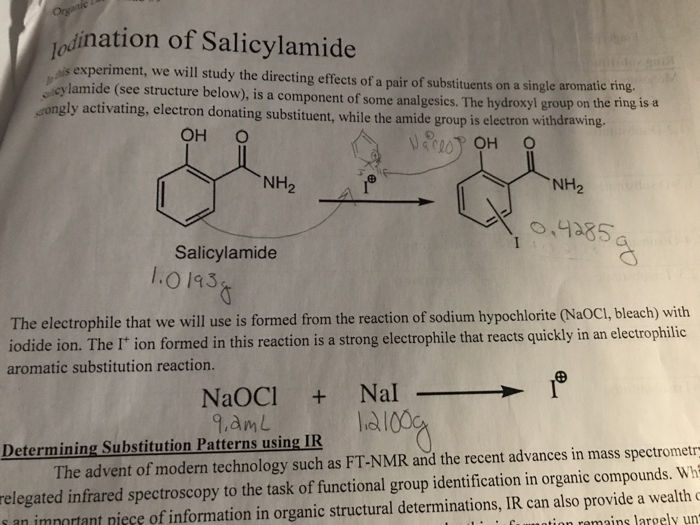 Solved odination of Salicylamide experiment, we will study | Chegg.com