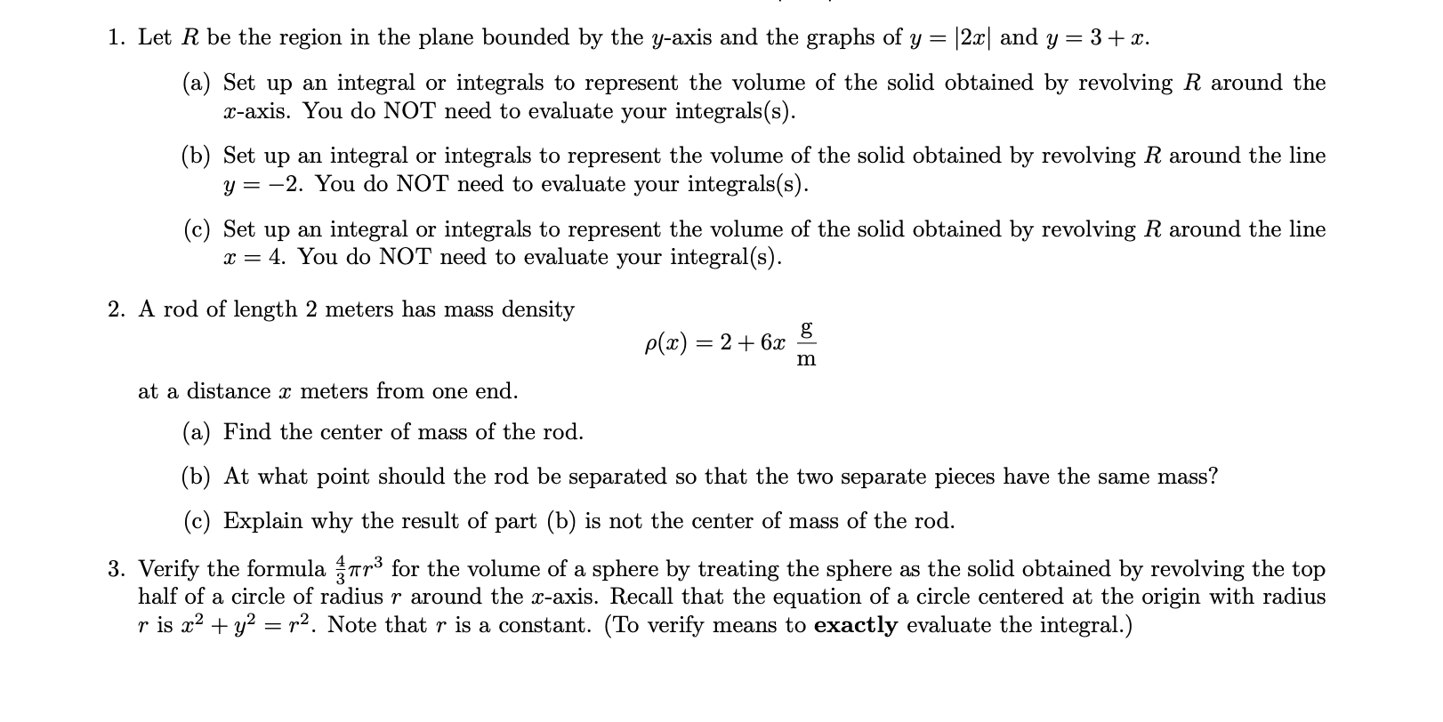 Solved 1. Let R be the region in the plane bounded by the | Chegg.com