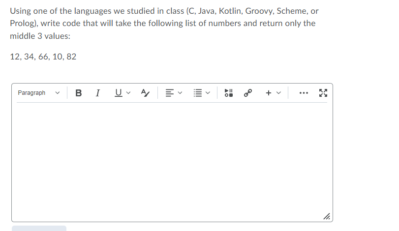 Solved Using one of the languages we studied in class (C, | Chegg.com