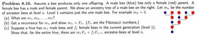 Solved Problem 8.16. Assume a bee produces only one | Chegg.com