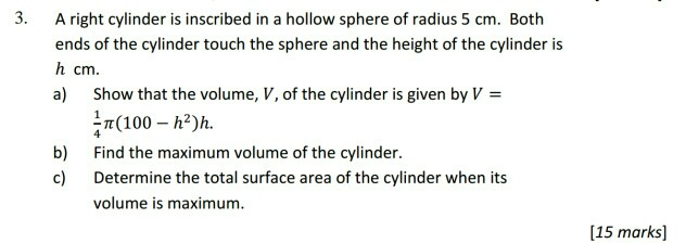 area of hollow hemisphere