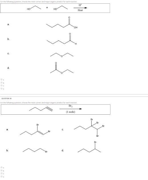 Solved KOH/ Ethanol A. C. B. D. A. HCl C. B. D.a. B. C. | Chegg.com