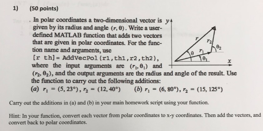 Solved In polar coordinates a two-dimensional vector is | Chegg.com