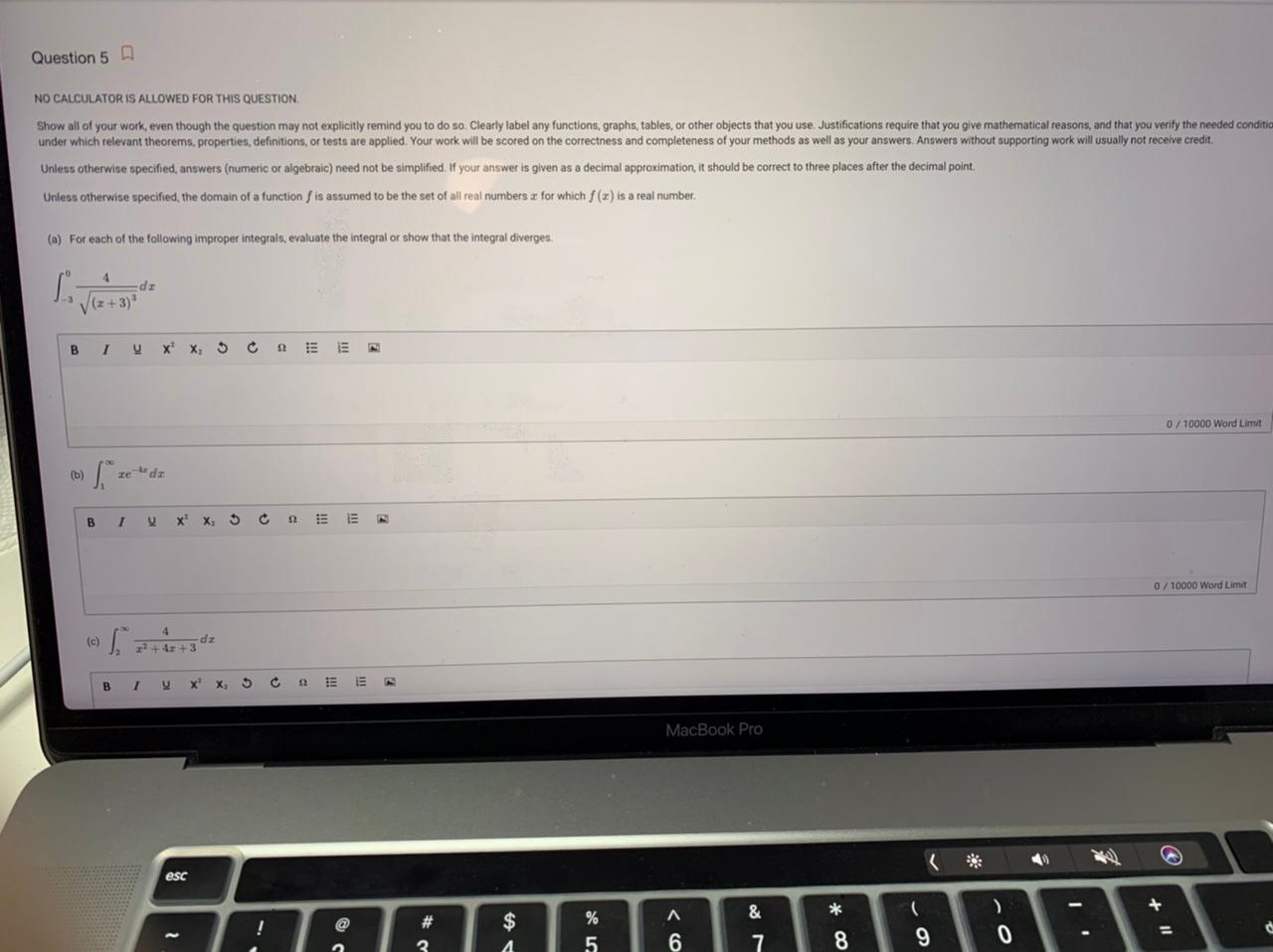 Solved Question 5 NO CALCULATOR IS ALLOWED FOR THIS QUESTION | Chegg.com