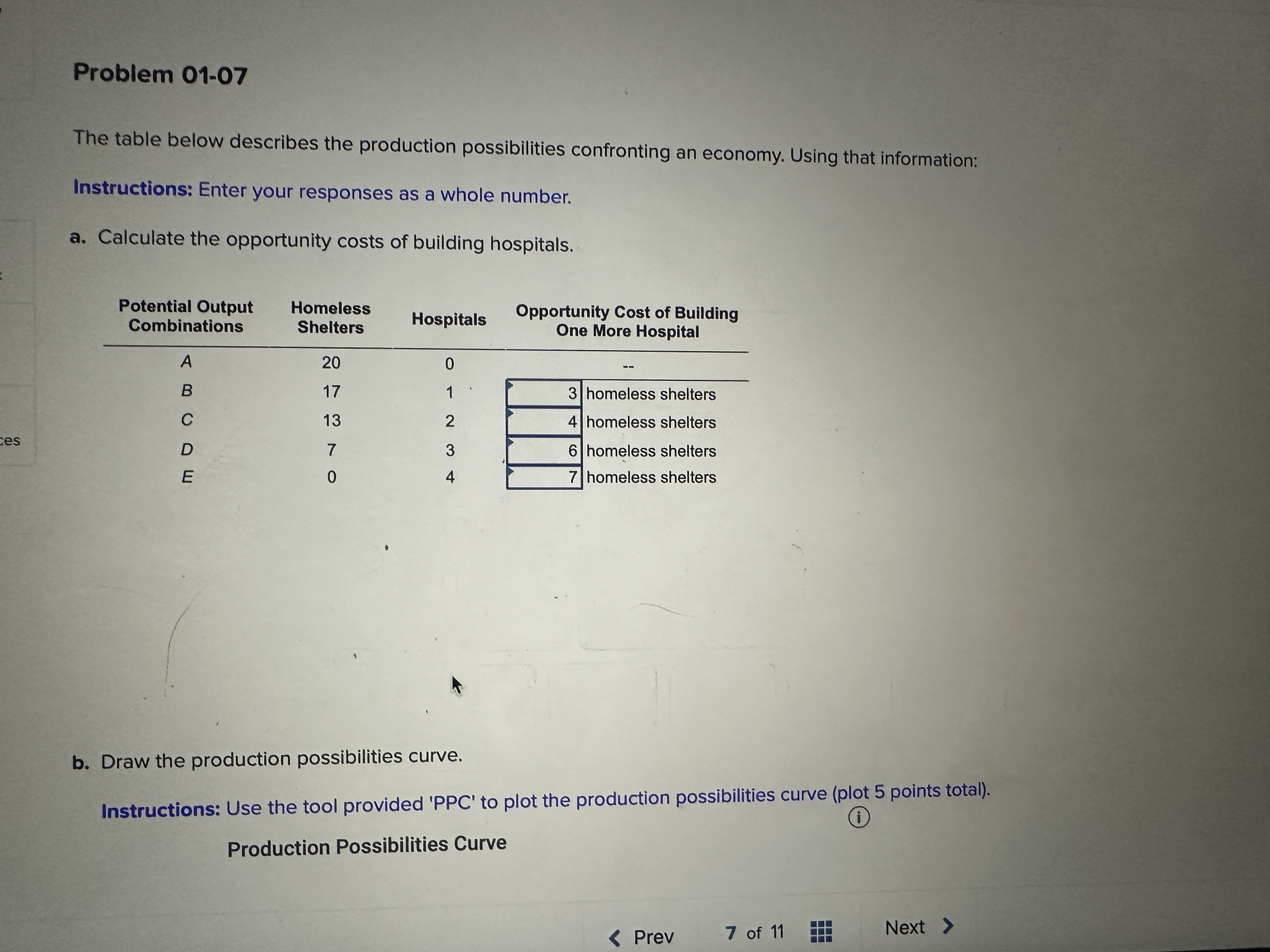 Solved The Table Below Describes The Production | Chegg.com