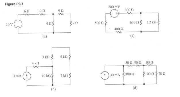 Solved 3.1 For each of the circuits shown in Fig. P3.1, a) | Chegg.com