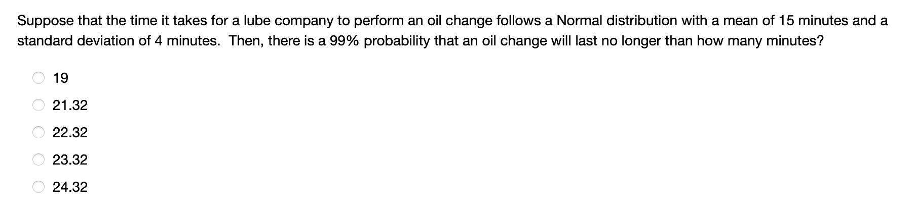 Solved Suppose that the time it takes for a lube company to | Chegg.com