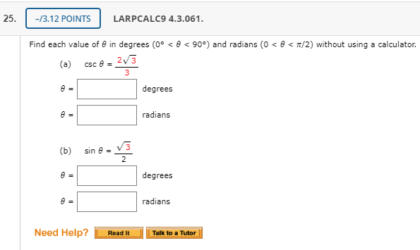 Solved Find Each Value Of 8 In Degrees 0 8 90 And Chegg Com