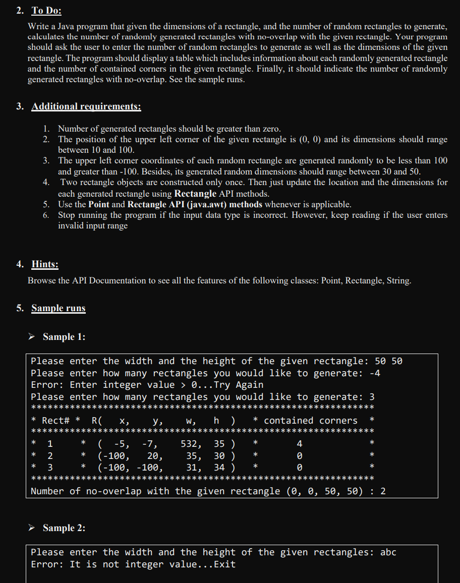 Solved The purpose of this assignment is to practice Java | Chegg.com