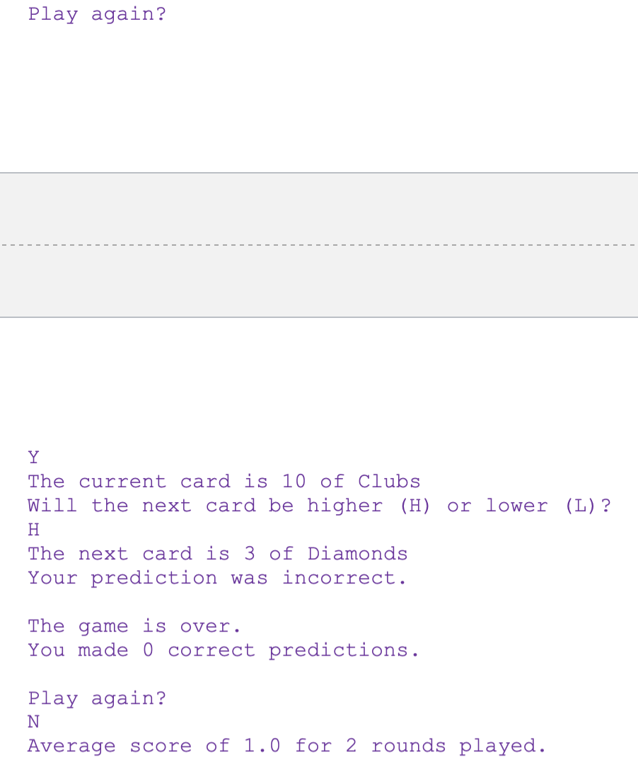 Solved Using your Card and Deck classes create a card game. | Chegg.com