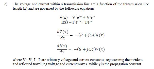 Solved C The Voltage And Current Within A Transmission L Chegg Com