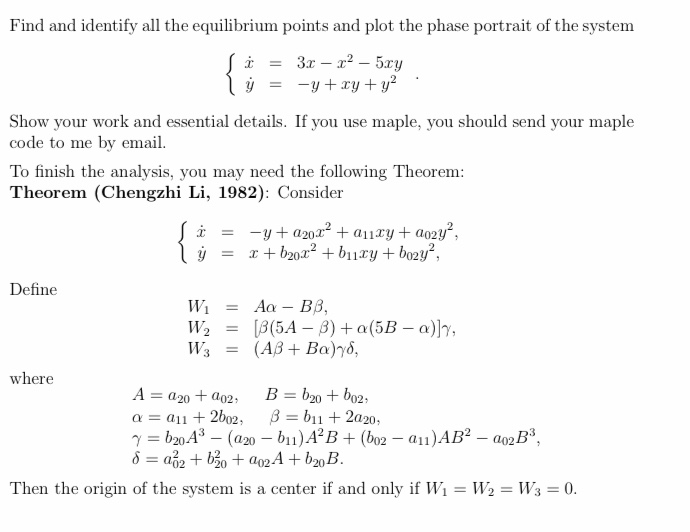Solved Find and identify all the equilibrium points and plot | Chegg.com