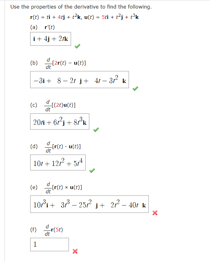Solved Use the properties of the derivative to find the