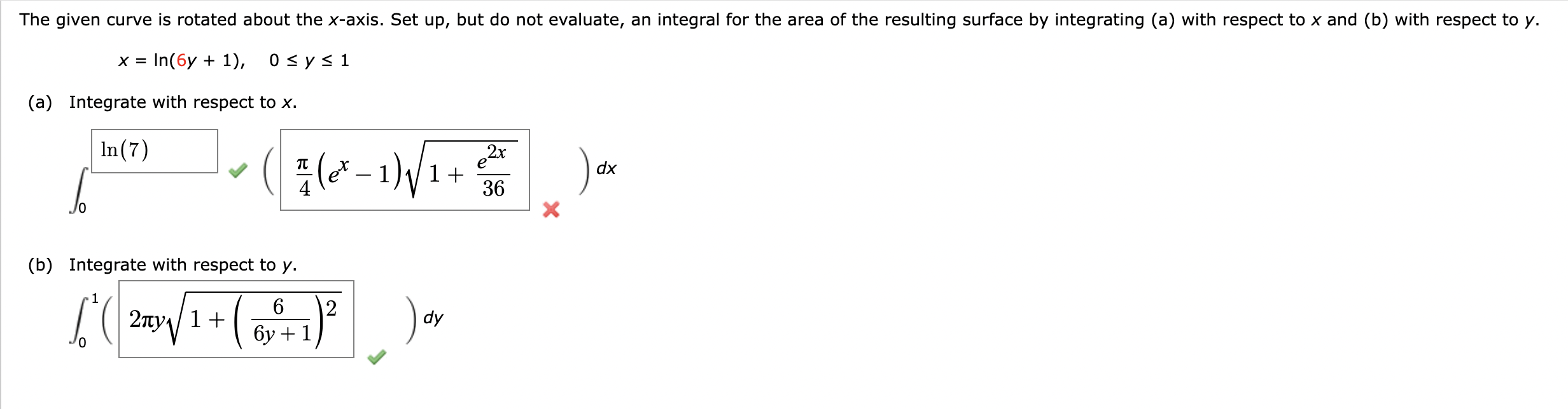 Solved The Given Curve Is Rotated About The X-axis. Set Up, | Chegg.com