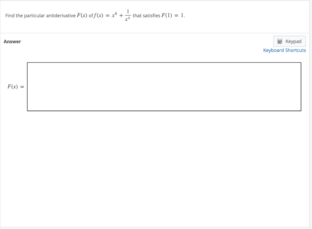 Solved 1 Find The Particular Antiderivative F(x) Of F(x) = | Chegg.com