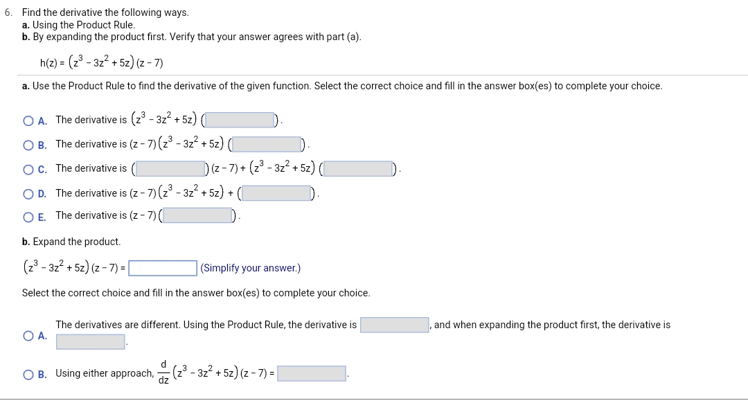 Solved 6. Find The Derivative The Following Ways. A. Using | Chegg.com