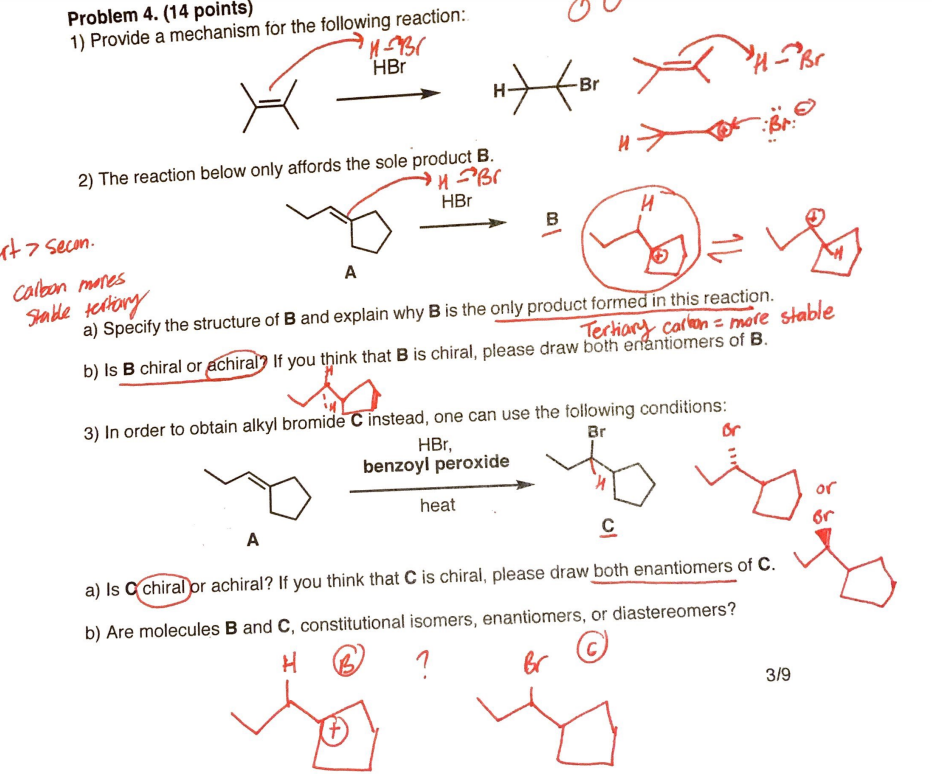 Solved Problem 4. (14 points) 1) Provide a mechanism for the | Chegg.com