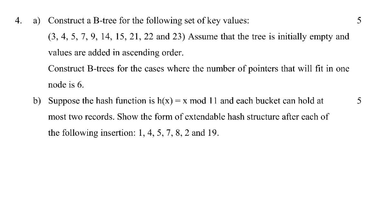 solved-5-4-a-construct-a-b-tree-for-the-following-set-of-chegg