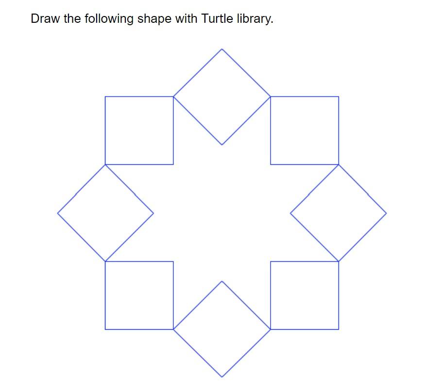 Solved Draw the following shape with Turtle library. | Chegg.com