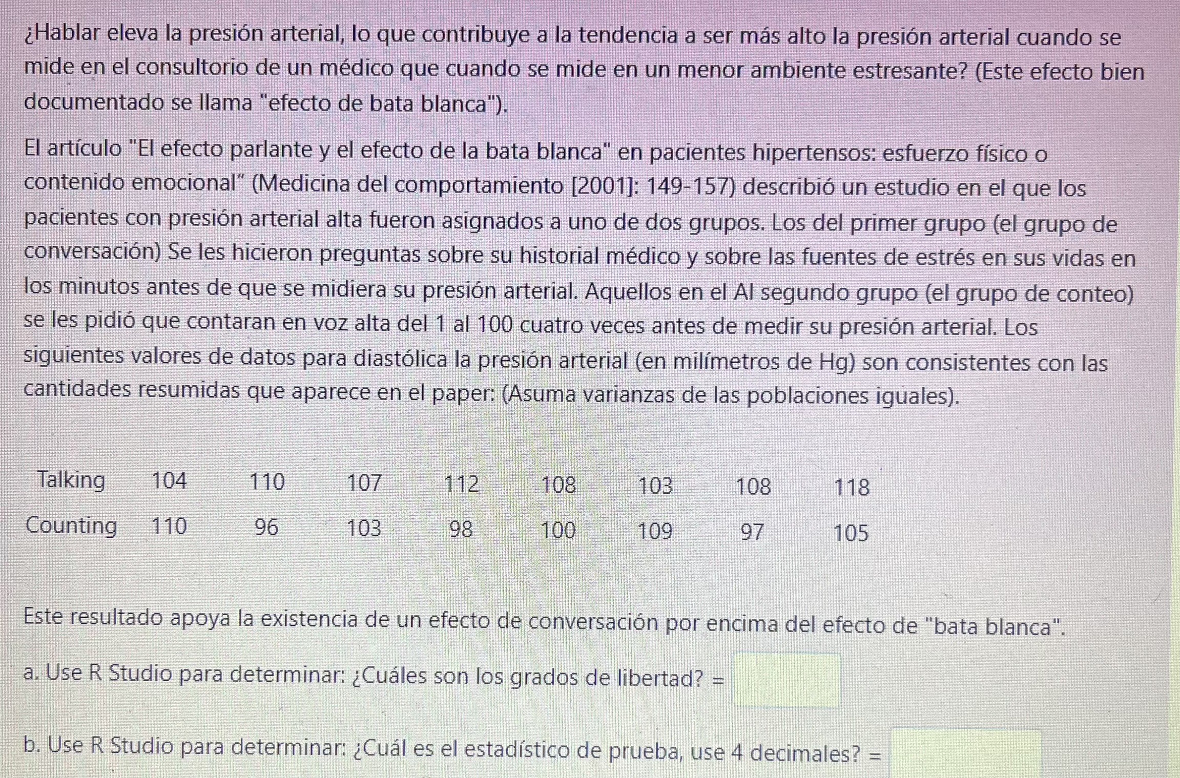 ¿Hablar eleva la presión arterial, lo que contribuye a la tendencia a ser más alto la presión arterial cuando se mide en el c