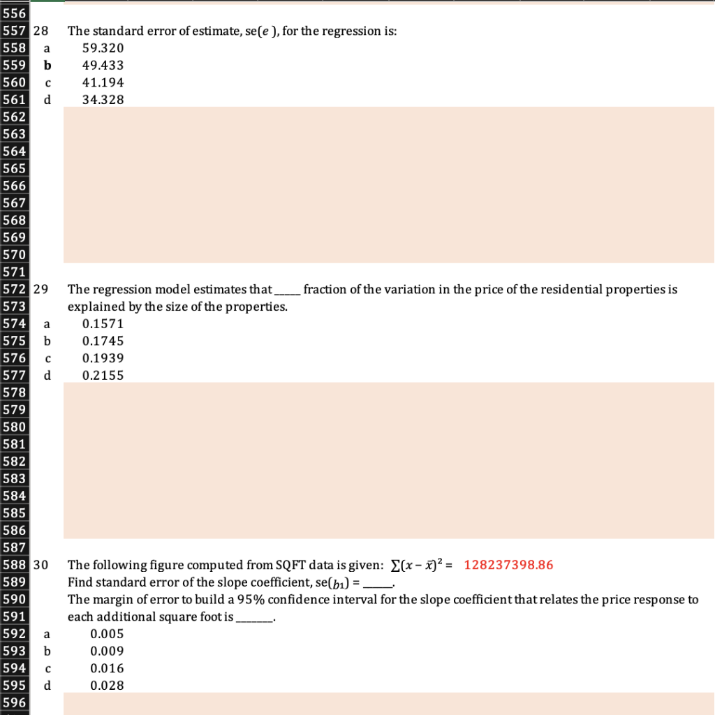 Solved Questions 27-30 are based on the following regression | Chegg.com