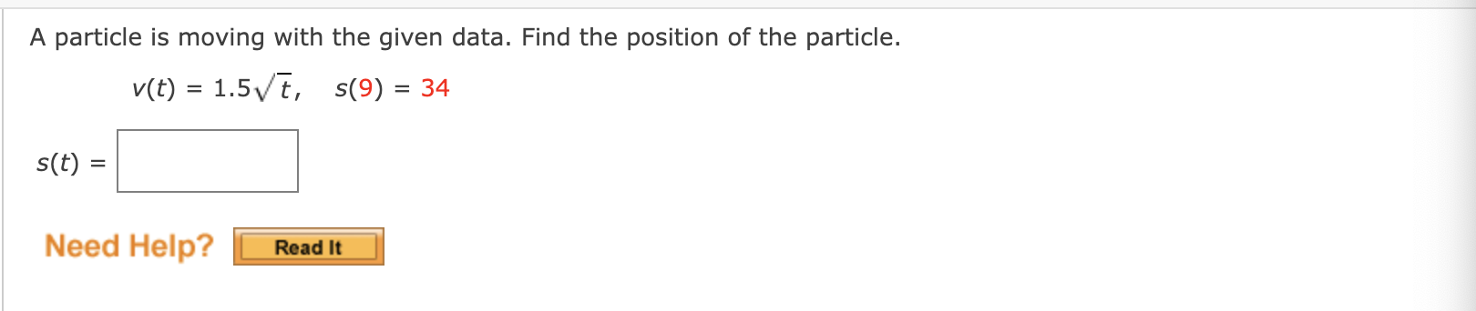 Solved A Particle Is Moving With The Given Data. Find The | Chegg.com