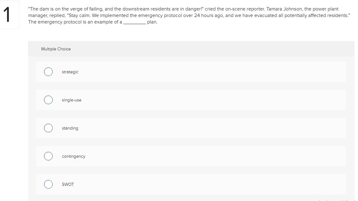 1 The dam is on the verge of failing, and the downstream residents are in danger! cried the on-scene reporter. Tamara Johns