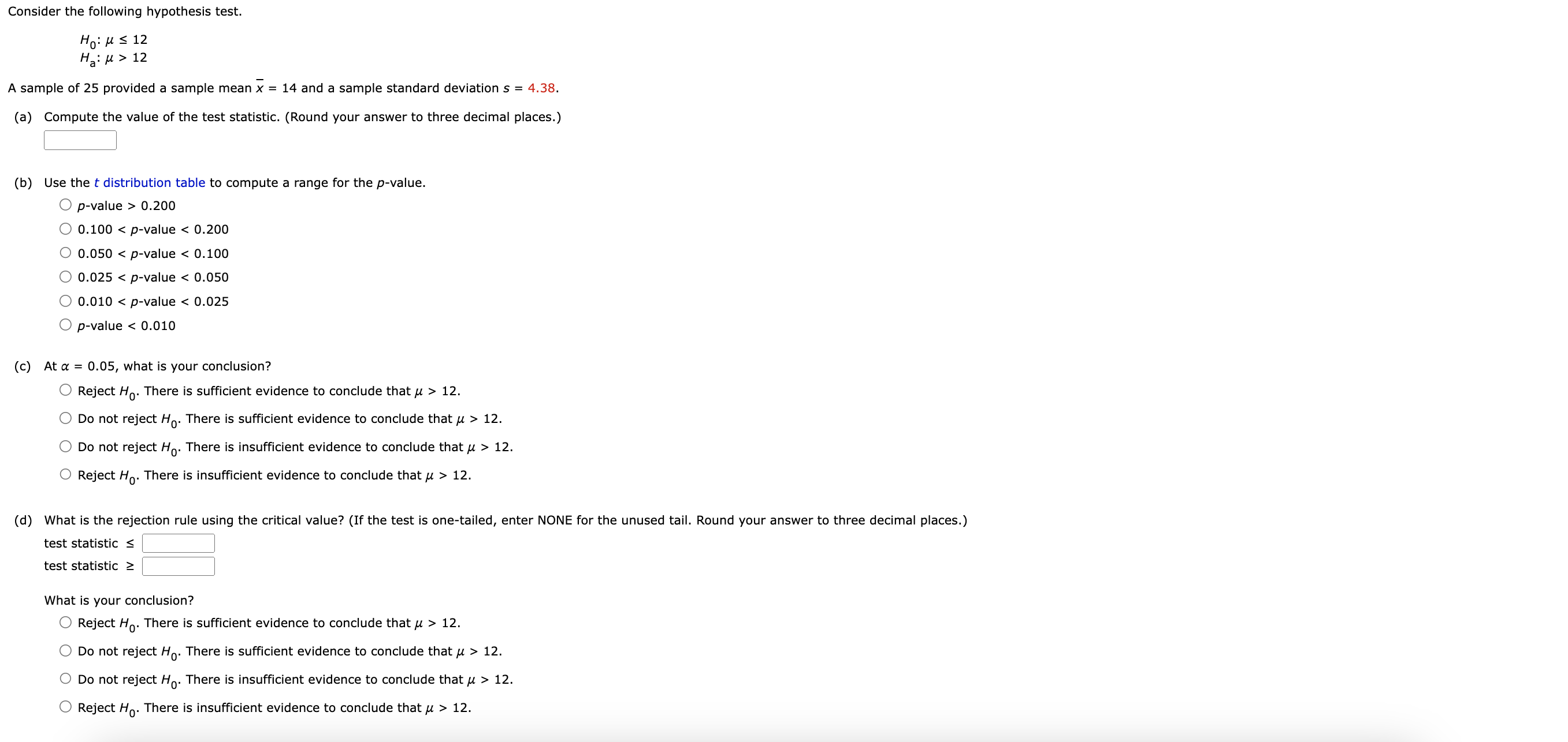 Solved Consider the following hypothesis test. | Chegg.com