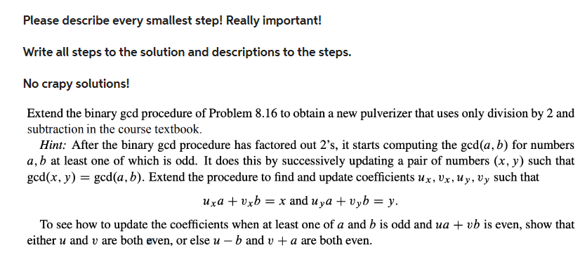 Please describe every smallest step! Really | Chegg.com