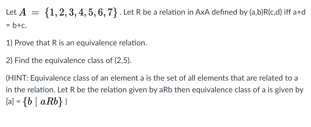 solved-let-a-1-2-3-4-5-6-7-let-r-be-a-relation-in-axa-chegg