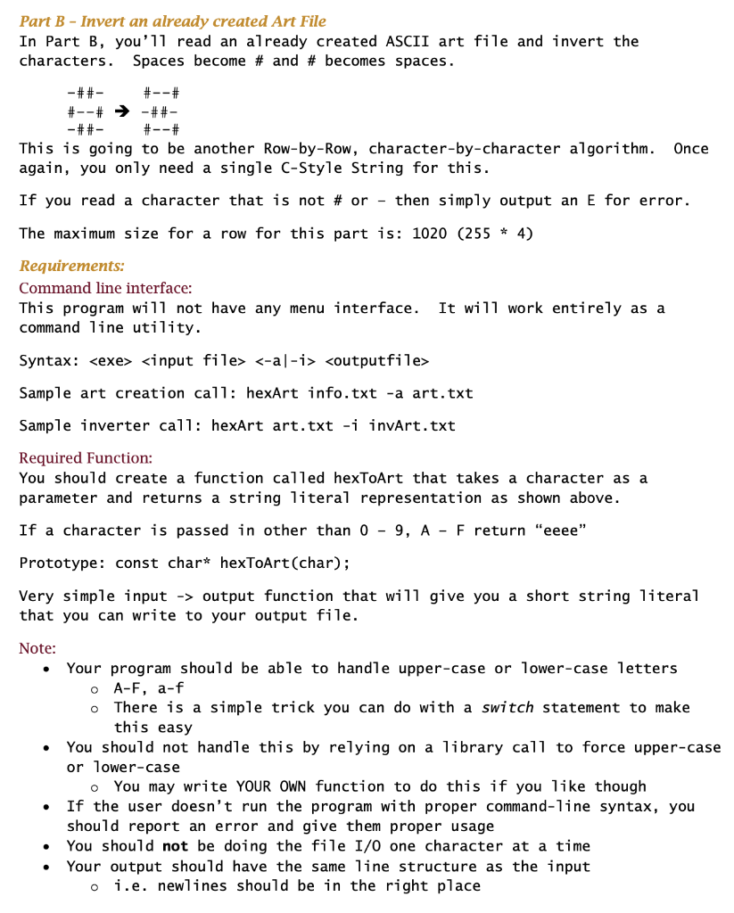 Solved Part 3 - Programming Assignment Part A - Hex To Ascii | Chegg.Com