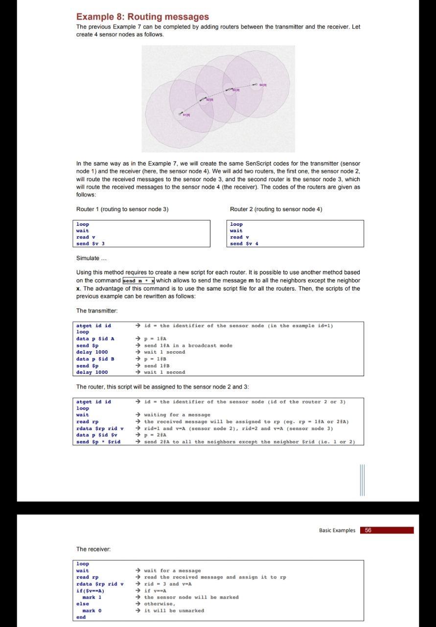 Solved Example 8: Routing messages The previous Example 7 | Chegg.com