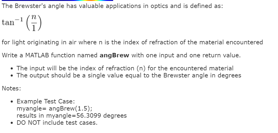 Solved The Brewster's angle has valuable applications in | Chegg.com