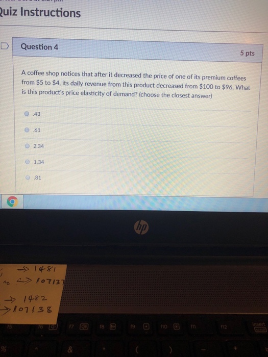 Solved 7phi iz Instructions Question 3 5 pts Let's say that | Chegg.com