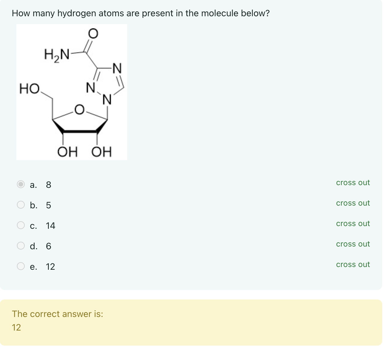 Solved How many hydrogen atoms are present in the molecule | Chegg.com