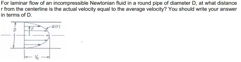 Solved For laminar flow of an incompressible Newtonian fluid | Chegg.com