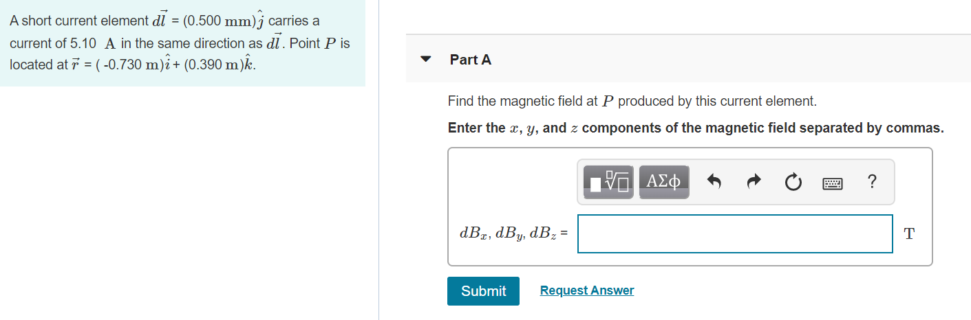 Solved A Short Current Element Di 0 500 Mm ſ Carries Chegg Com