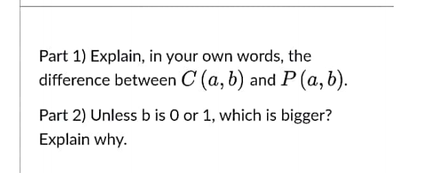 Solved Part 1) Explain, in your own words, the difference | Chegg.com
