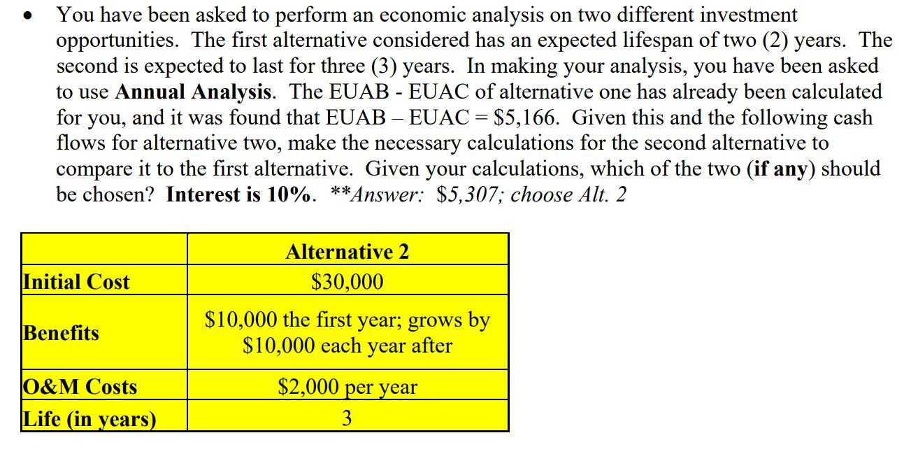 Solved You Have Been Asked To Perform An Economic Analysis | Chegg.com