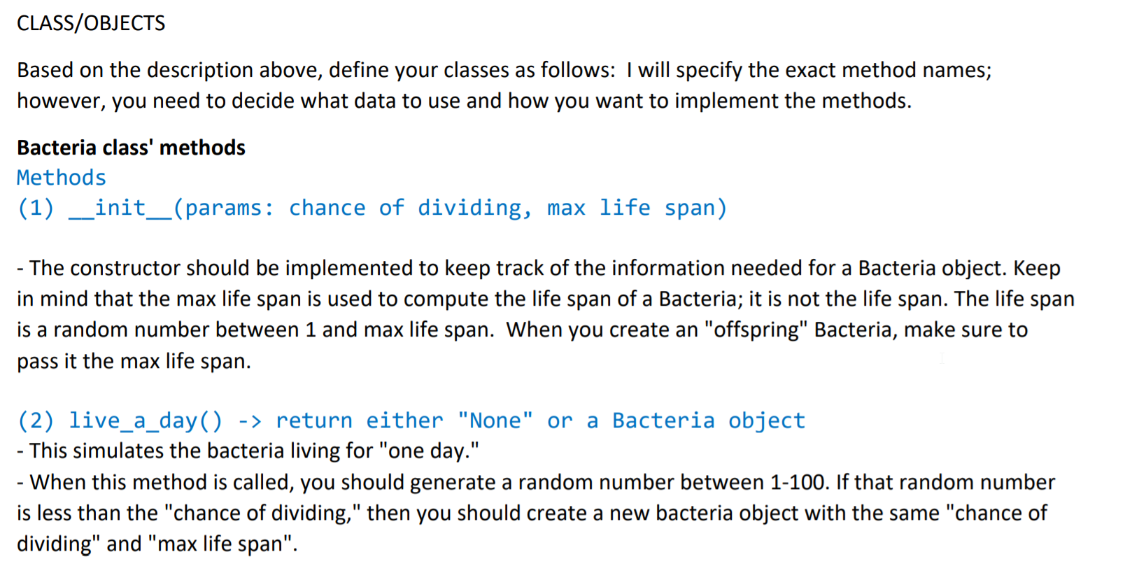 Solved Lab 8's Task – Simulation of a Colony of Bacteria | Chegg.com
