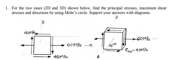 Solved 05-0 1. For the two cases (2D and 3D) shown below, | Chegg.com