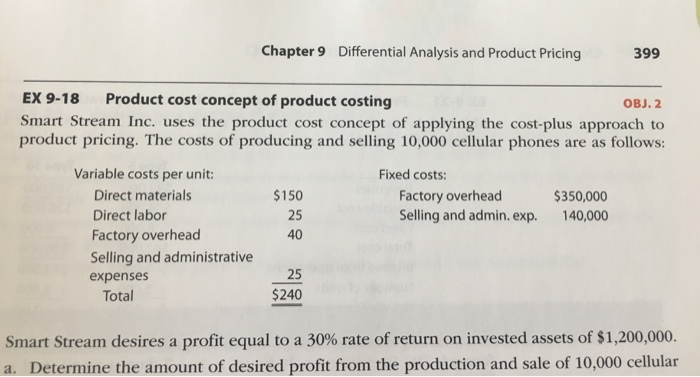 Solved Chapter 9 Differential Analysis and Product Pricing | Chegg.com