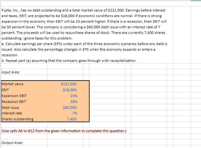 Solved Fujita, Inc., Has No Debt Outstanding And A Total | Chegg.com